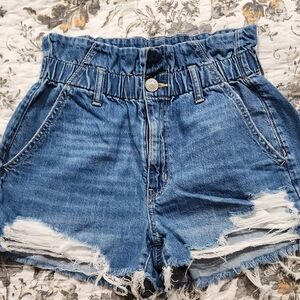American Eagle Outfitters Blue High-Waisted Denim Shorts